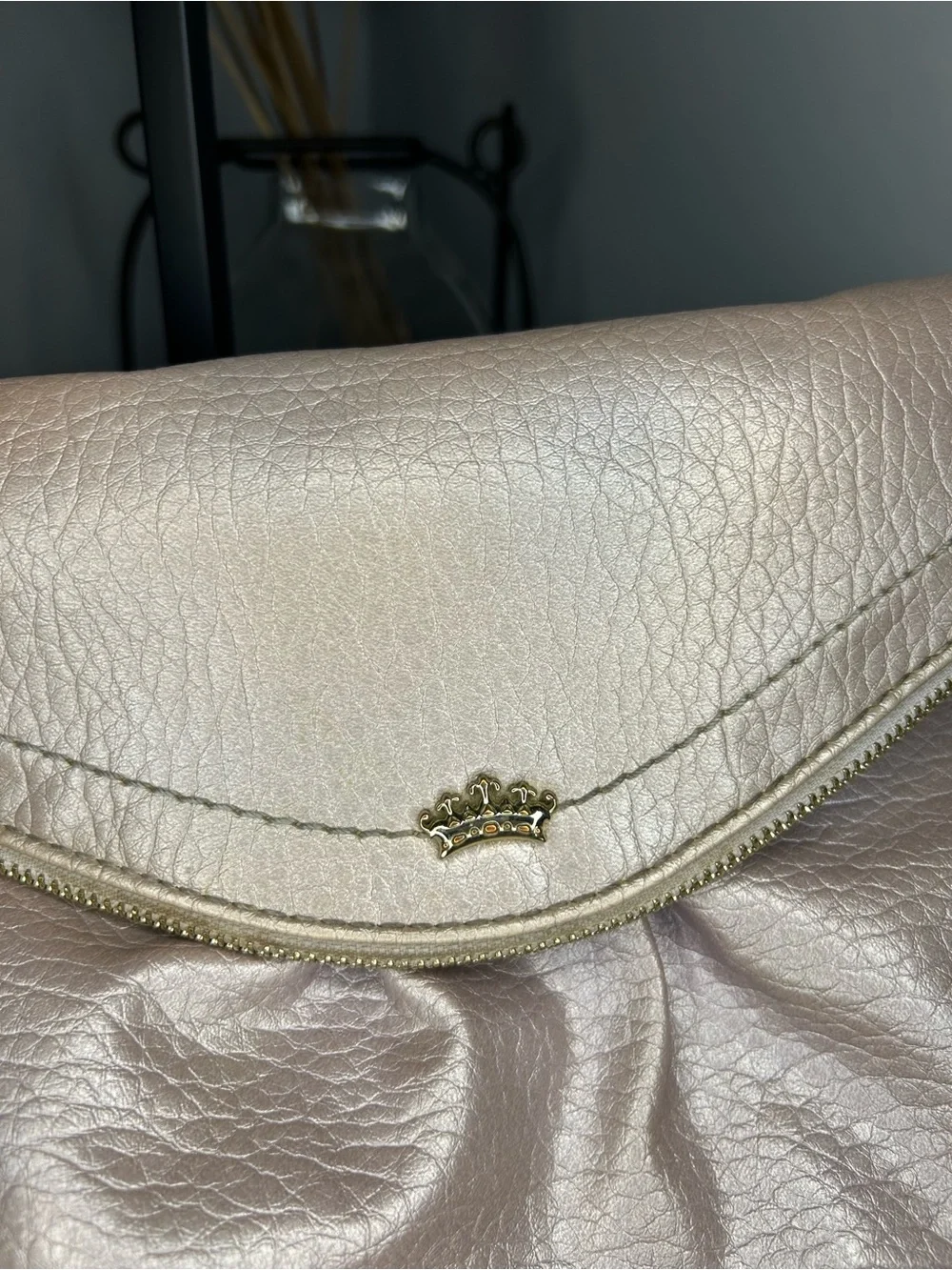 Juicy Couture Greta Lilac Pearl Iridescent Flap Crossbody Y2K Bag